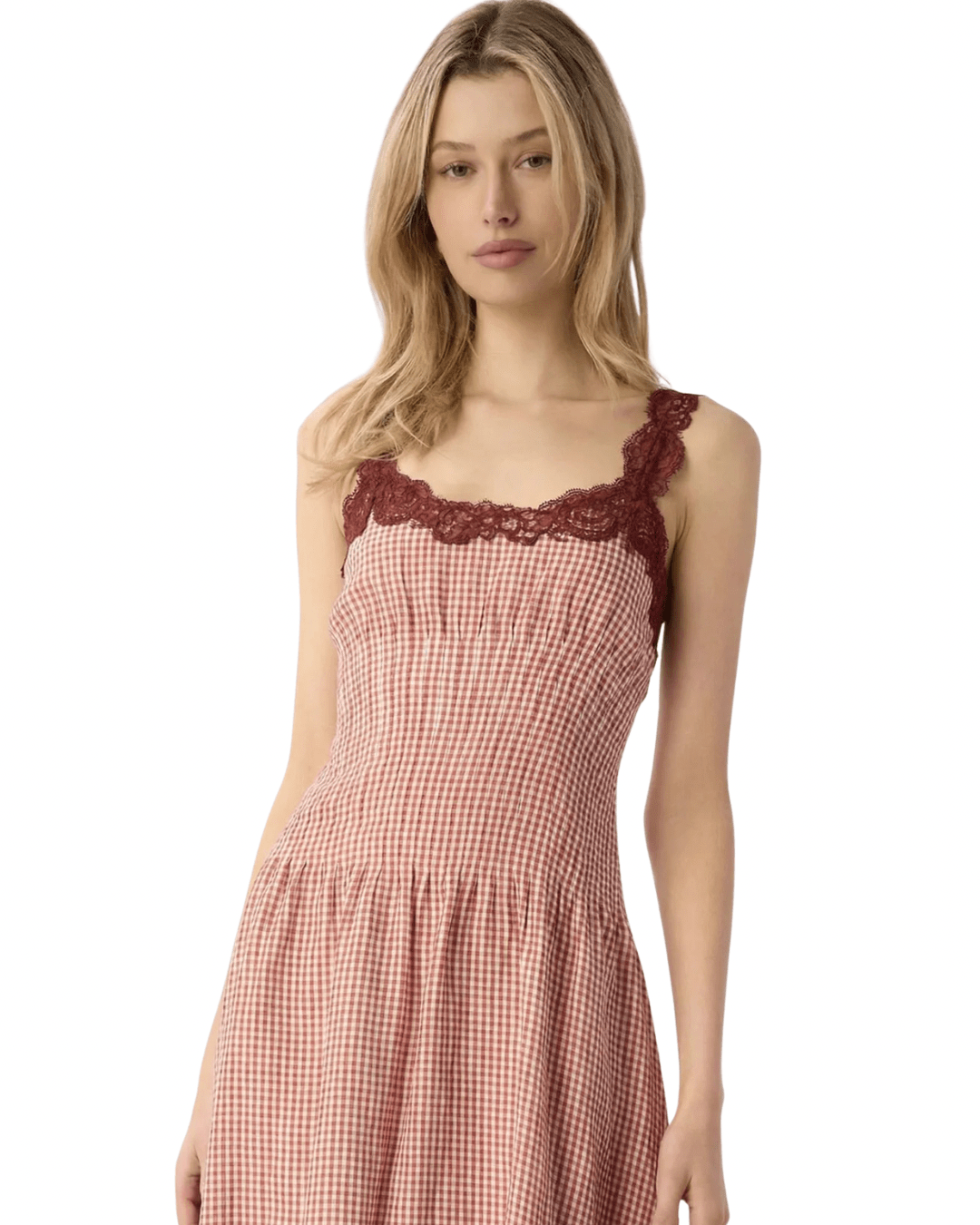 CAMI NYC- Kairina Midi Dress- Berry Gingham - Edit by Elaine Turner