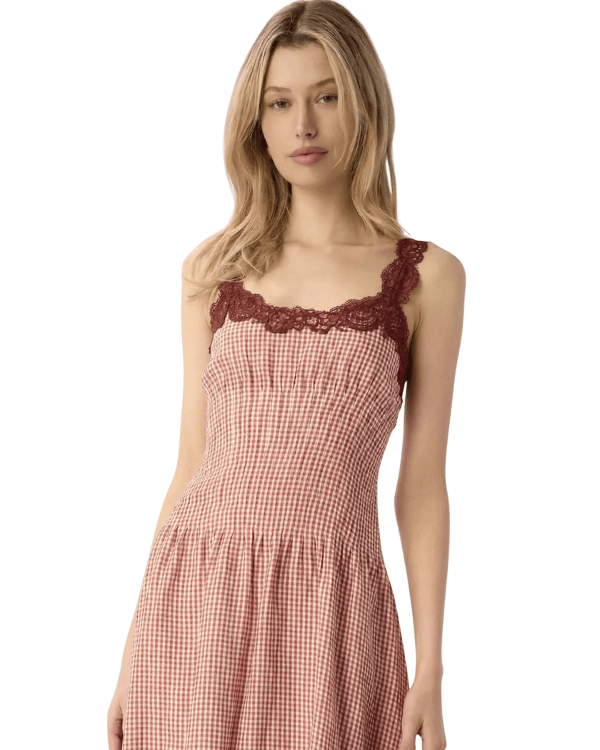 CAMI NYC- Kairina Midi Dress- Berry Gingham - Edit by Elaine Turner
