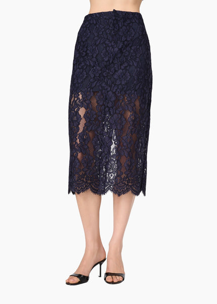CAMI NYC- Osmond Lace Skirt - Navy - Edit by Elaine Turner