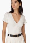 Cami NYC- Sana Rib Knit Tee- White - Edit by Elaine Turner