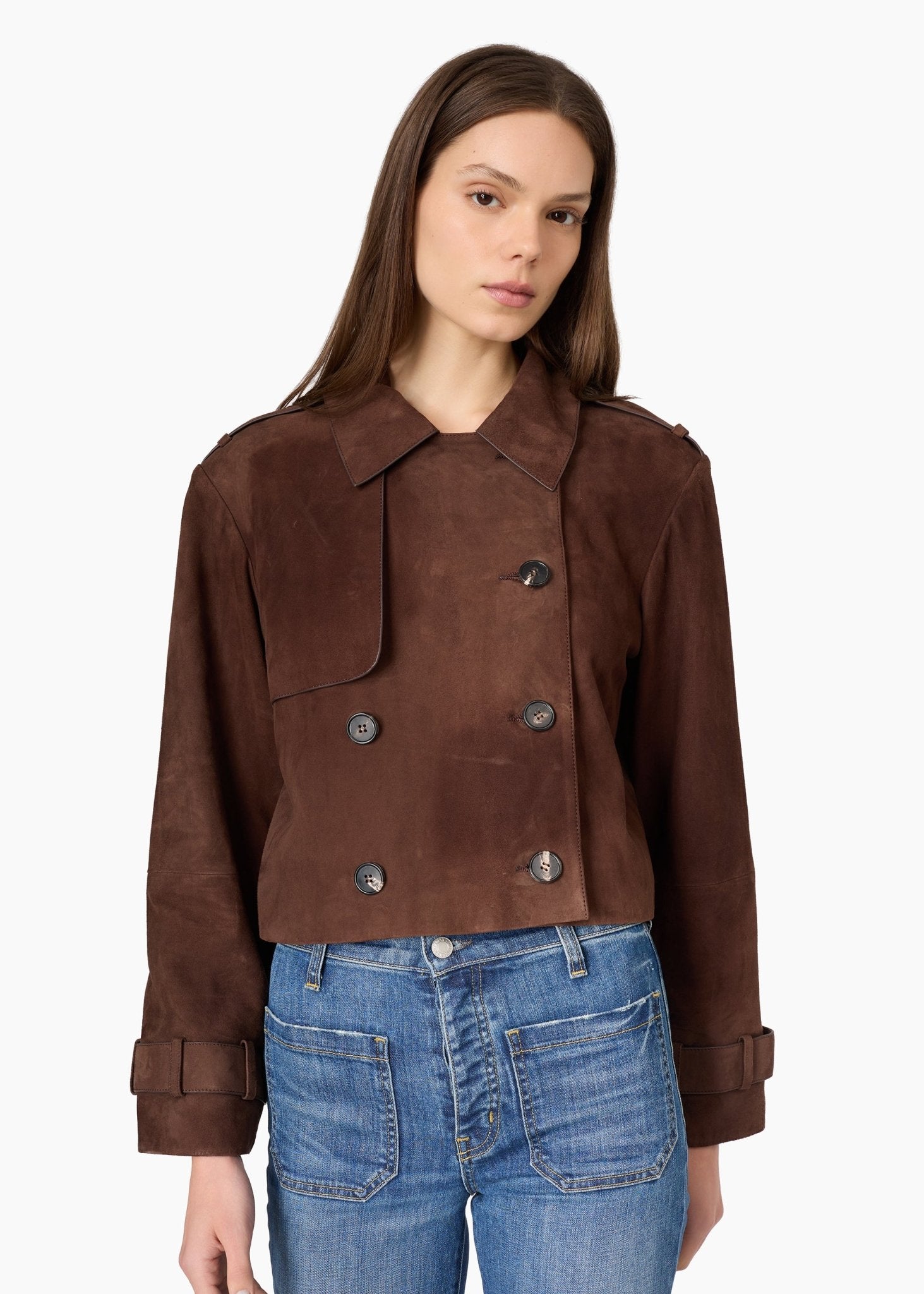 CAMI NYC- Saskia Suede Jacket - Dark Umber - Edit by Elaine Turner