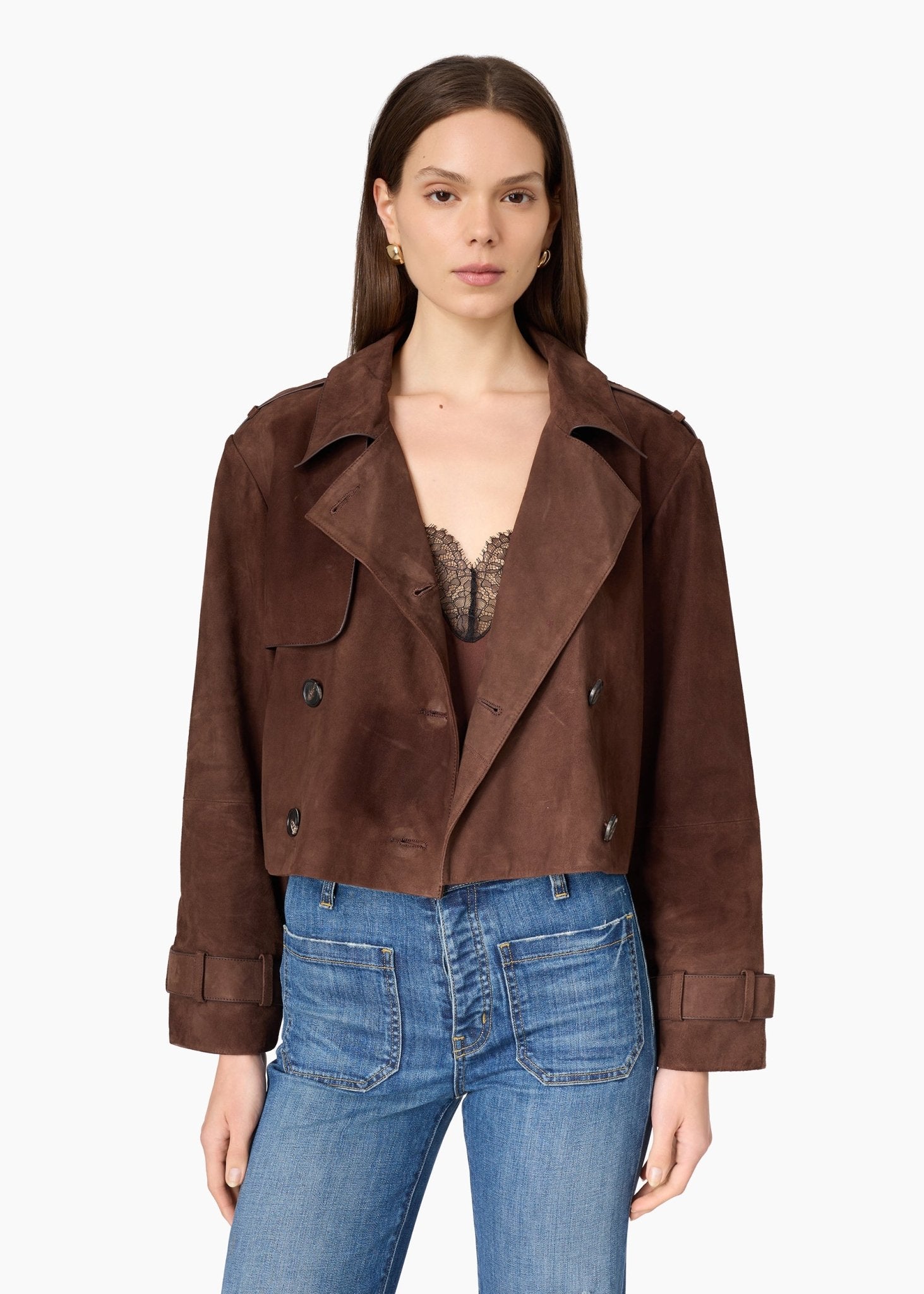 CAMI NYC- Saskia Suede Jacket - Dark Umber - Edit by Elaine Turner