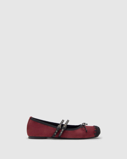 Castañer- Gina Ballet Flat- Bordeaux - Edit by Elaine Turner