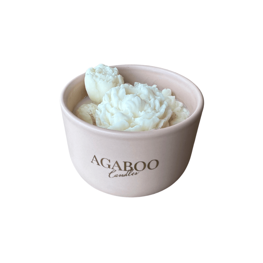 Ceramic Bowl in Blush Flower Candle - Edit by Elaine Turner