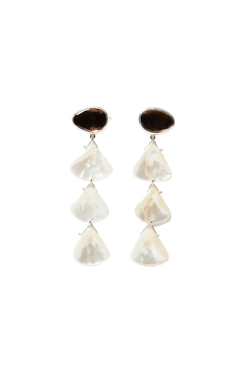 CHAN LUU- Scale White Mother of Pearl Earrings - Edit by Elaine Turner