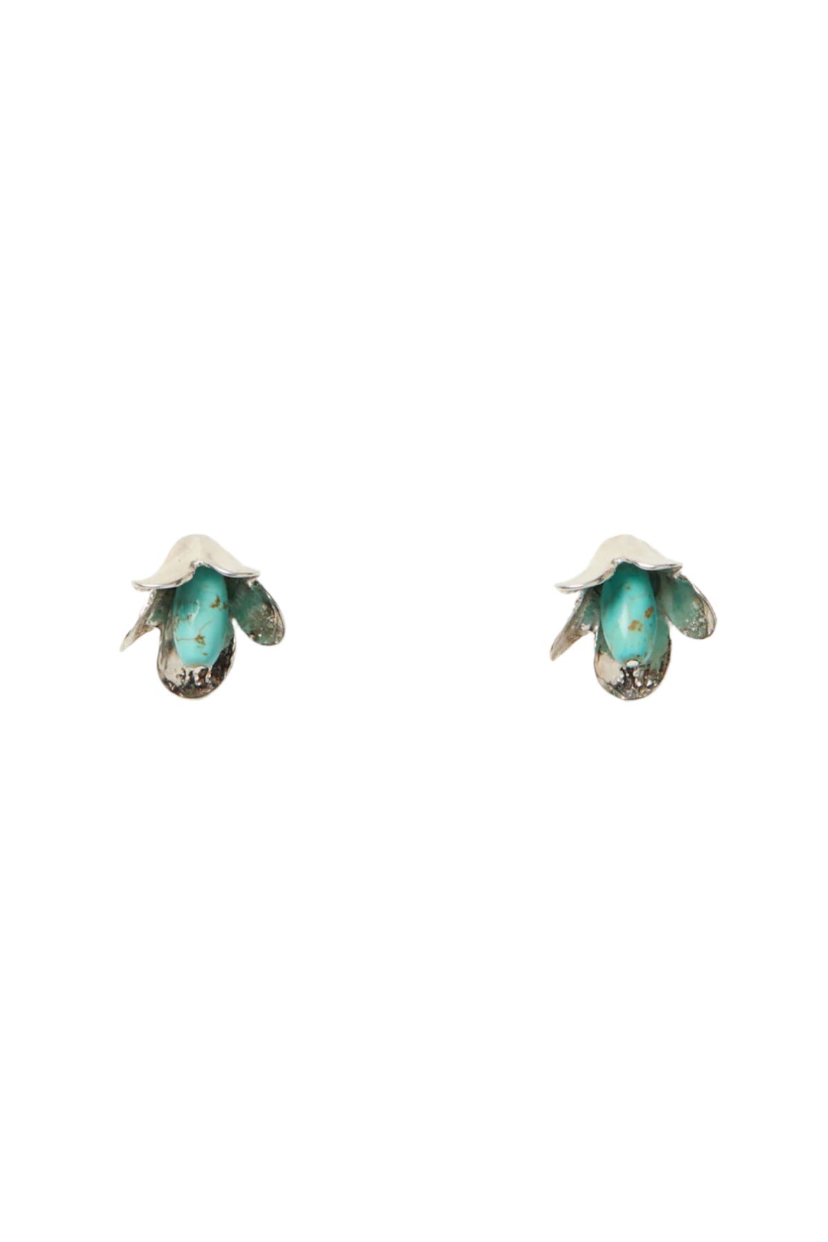CHAN LUU- Silver Turquoise Flower Studs - Edit by Elaine Turner