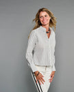 Claridge & King- The Banded Crop Shirt- Two Black Stripes - Edit by Elaine Turner