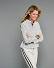 Claridge & King- The Banded Crop Shirt- Two Black Stripes - Edit by Elaine Turner