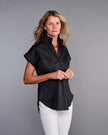 Claridge & King- The Cap Sleeve League Blouse - Pitch Black - Edit by Elaine Turner
