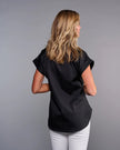 Claridge & King- The Cap Sleeve League Blouse - Pitch Black - Edit by Elaine Turner