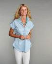 Claridge & King- The Cap Sleeve League Blouse- Sea Glass Stripe - Edit by Elaine Turner