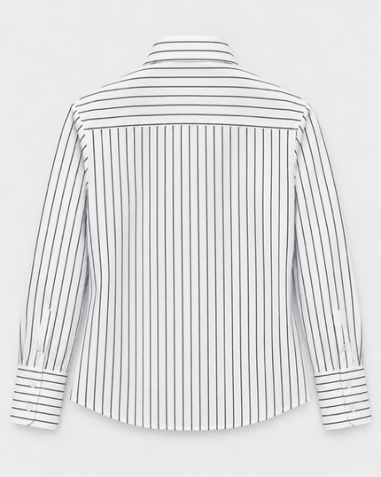 Claridge & King- The Crop Shirt - Black & White Stripe - Edit by Elaine Turner
