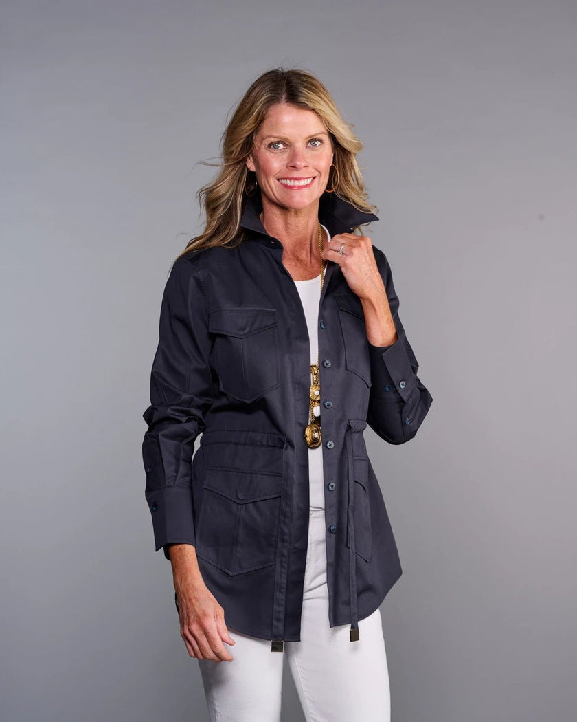 Claridge & King- The Four Pocket Shacket - Midnight Twill - Edit by Elaine Turner