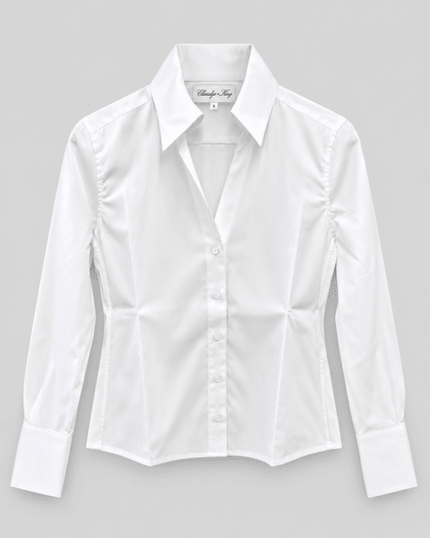 Claridge & King- The League Crop Shirt in Crisp White - Edit by Elaine Turner