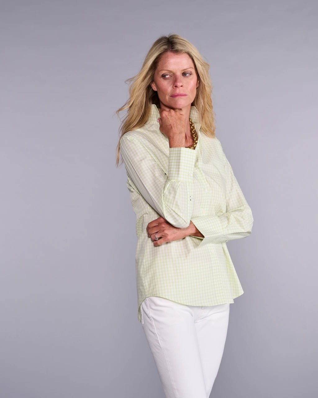 Claridge & King- The League- Lime Squeeze Check - Edit by Elaine Turner