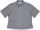Claridge & King- The Short Sleeve Crop Shirt- Blue Lagoon Stripe - Edit by Elaine Turner