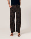 Le Jean Mid Rise Utility Soft Barrel- Dark Leopard