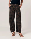 Le Jean Mid Rise Utility Soft Barrel- Dark Leopard