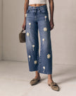 Le Jean- Flower Nomad Ankle- Mid Rise