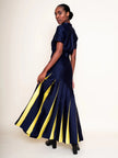 Daniel Gonzalez- Ella Asymmetrical Pleated Dress- Deep Ocean - Edit by Elaine Turner