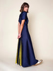 Daniel Gonzalez- Ella Asymmetrical Pleated Dress- Deep Ocean - Edit by Elaine Turner