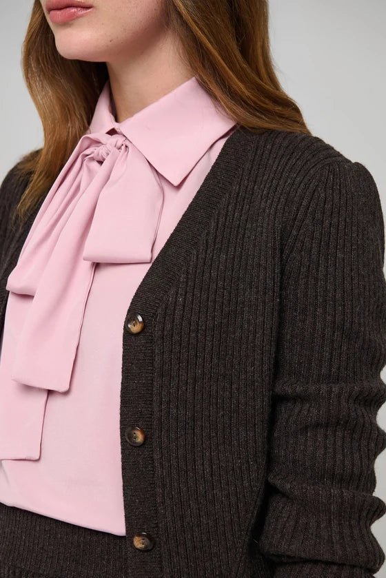 Dea Kudibal- MaleneDEA Ribbed Cardigan - Dusty Chocolate - Edit by Elaine Turner