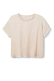 Delphine Satin Crew Neck Tee- Sugar - Edit by Elaine Turner