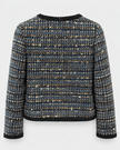 Edward Achour- Collarless Four-Pocket Tweed Jacket - Navy - Edit by Elaine Turner