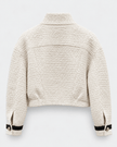Edward Achour- Cropped Contrast Trim Boucle Jacket - Beige/Black - Edit by Elaine Turner
