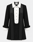 Edward Achour- Extended Length Shift Dress with Contrast Bib - Black - Edit by Elaine Turner