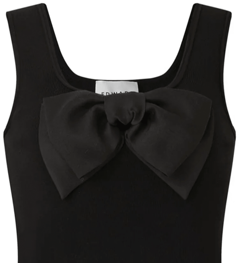 Edward Achour- Knit Tank Top w/ Detachable Bow - Edit by Elaine Turner
