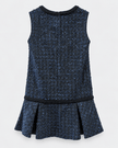 Edward Achour- Sleeveless Tweed Mini Dress with Ruffle Hem - Navy - Edit by Elaine Turner