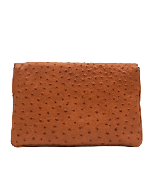Elaine Turner - Bella Clutch - Camel Ostrich Leather - Edit by Elaine Turner