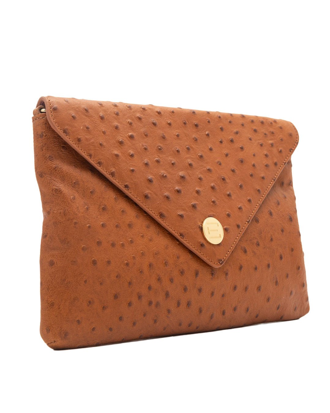 Elaine Turner - Bella Clutch - Camel Ostrich Leather - Edit by Elaine Turner