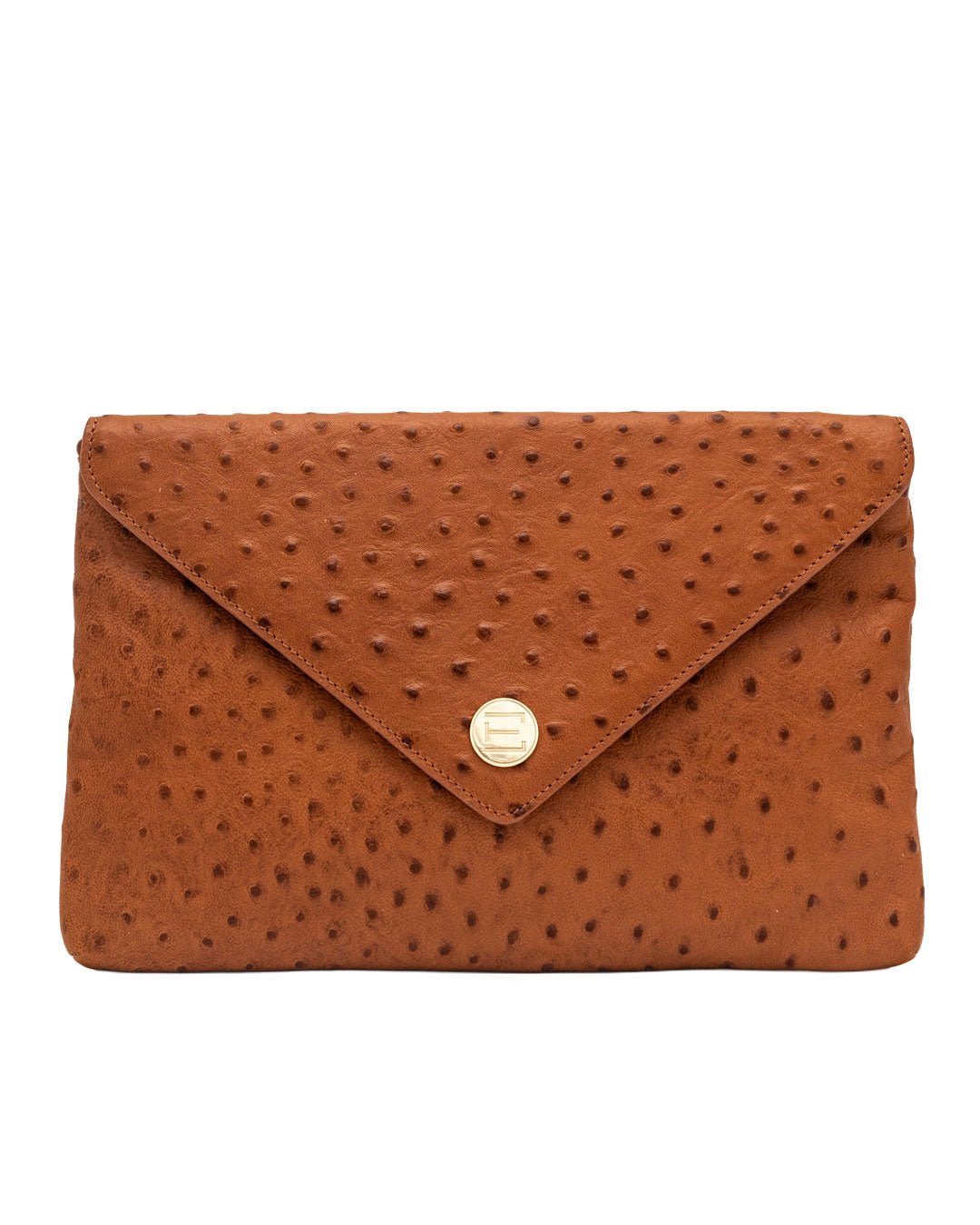 Elaine Turner - Bella Clutch - Camel Ostrich Leather - Edit by Elaine Turner