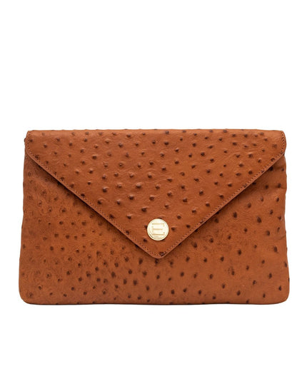 Elaine Turner - Bella Clutch - Camel Ostrich Leather - Edit by Elaine Turner