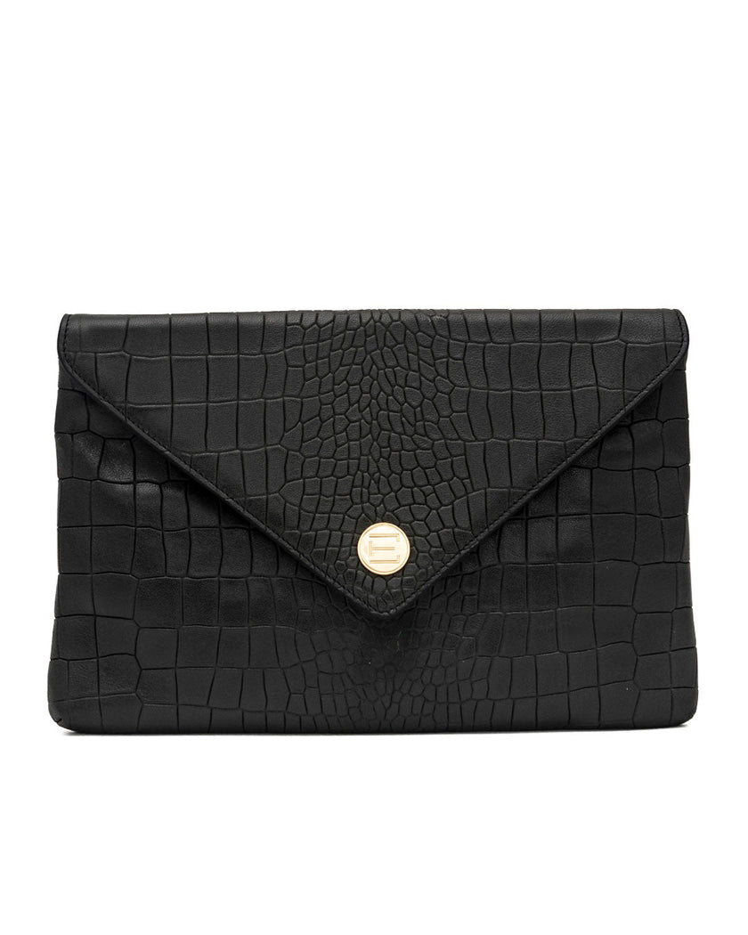 Elaine Turner- Bella Clutch - Deep Evergreen Croc Leather - Edit by Elaine Turner