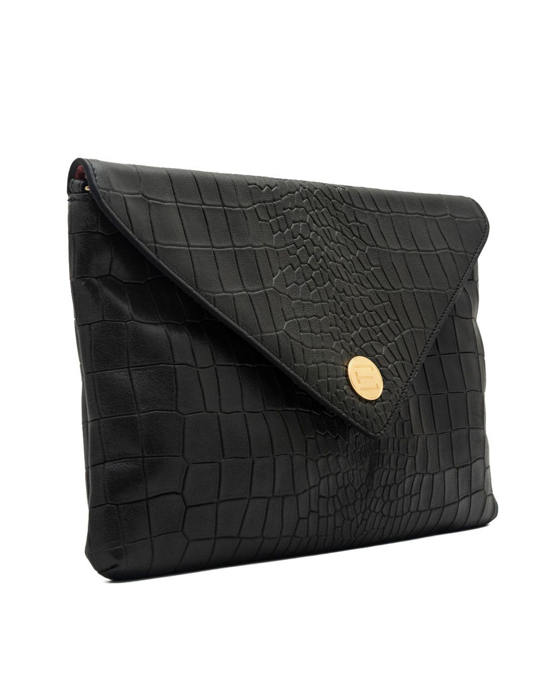 Elaine Turner- Bella Clutch - Deep Evergreen Croc Leather - Edit by Elaine Turner
