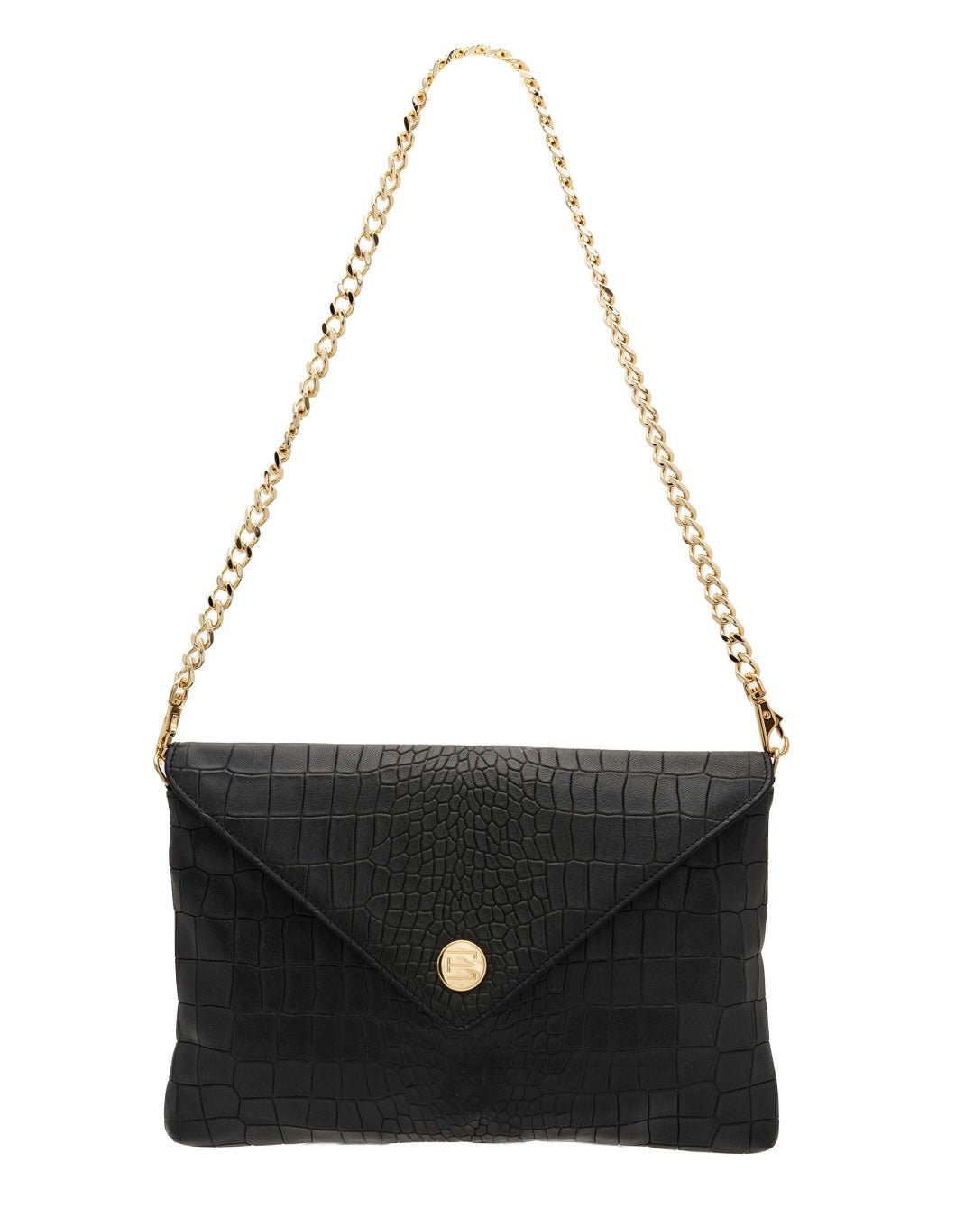 Elaine Turner- Bella Clutch - Deep Evergreen Croc Leather - Edit by Elaine Turner