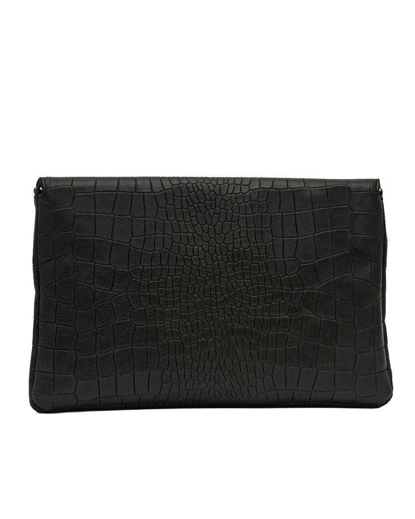 Elaine Turner- Bella Clutch - Deep Evergreen Croc Leather - Edit by Elaine Turner