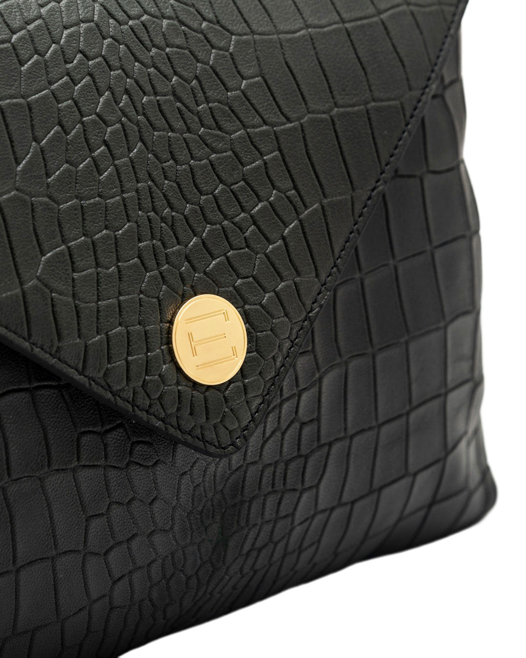 Elaine Turner- Bella Clutch - Deep Evergreen Croc Leather - Edit by Elaine Turner
