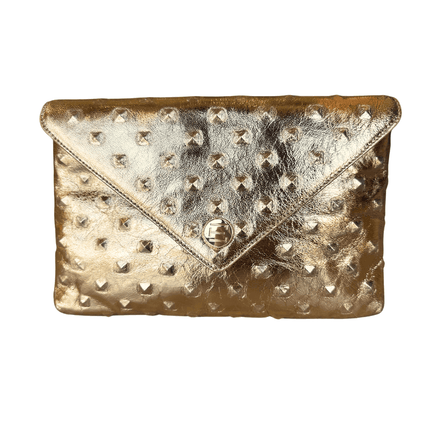 Elaine Turner- Bella Clutch- Gold Embossed Studded Leather - Edit by Elaine Turner