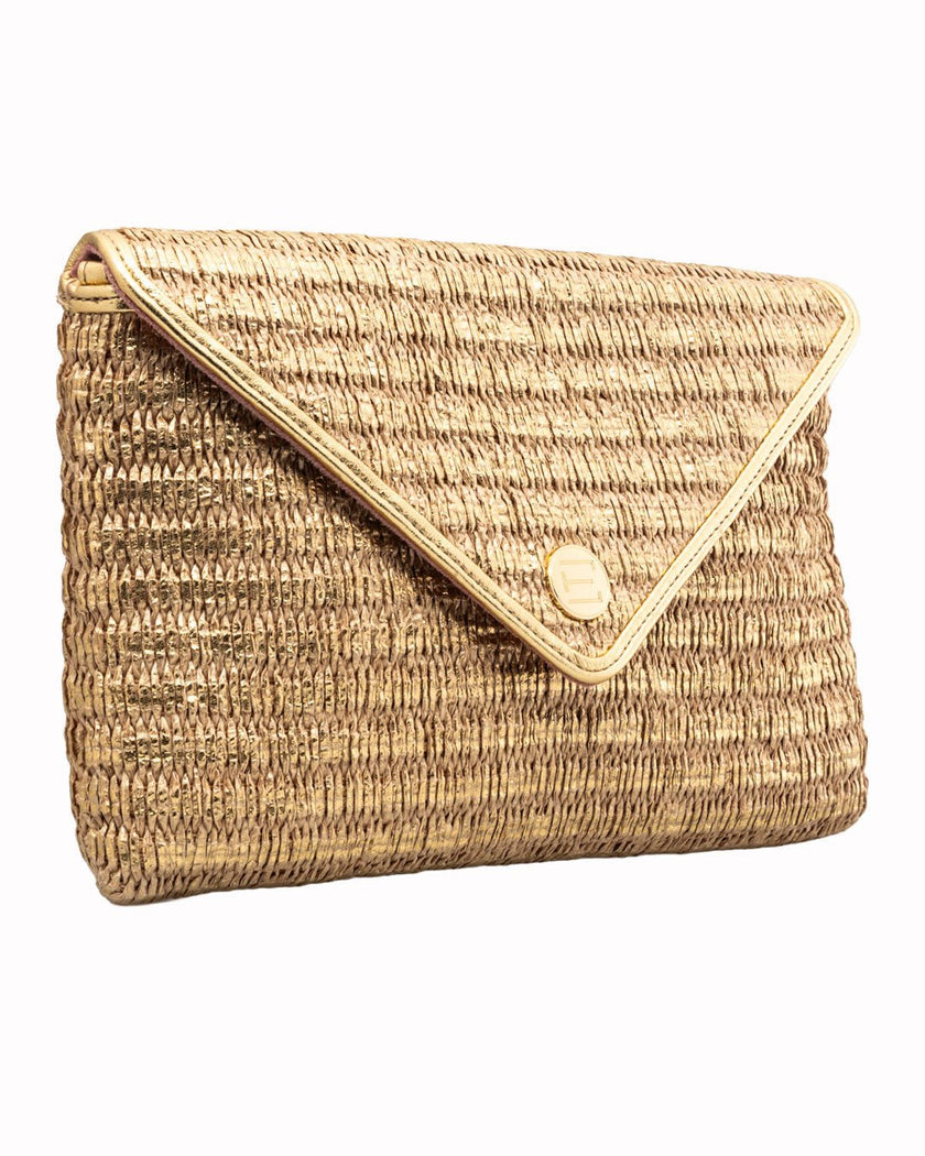 Elaine Turner- Bella Clutch- Gold Raffia - Edit by Elaine Turner