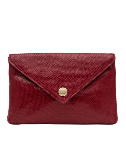 Elaine Turner - Bella Clutch - Lipstick Red Snake Leather - Edit by Elaine Turner