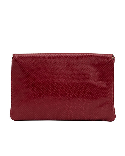 Elaine Turner - Bella Clutch - Lipstick Red Snake Leather - Edit by Elaine Turner