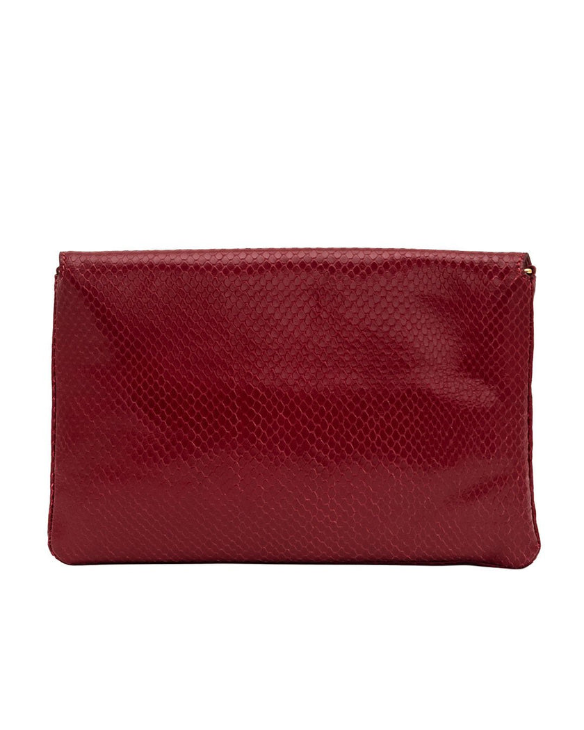 Elaine Turner - Bella Clutch - Lipstick Red Snake Leather - Edit by Elaine Turner
