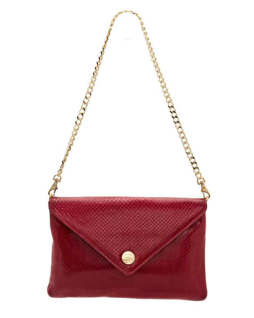 Elaine Turner - Bella Clutch - Lipstick Red Snake Leather - Edit by Elaine Turner