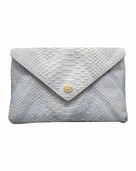 Elaine Turner- Bella Clutch- Opalescent Grey & Chevron Snake - Edit by Elaine Turner