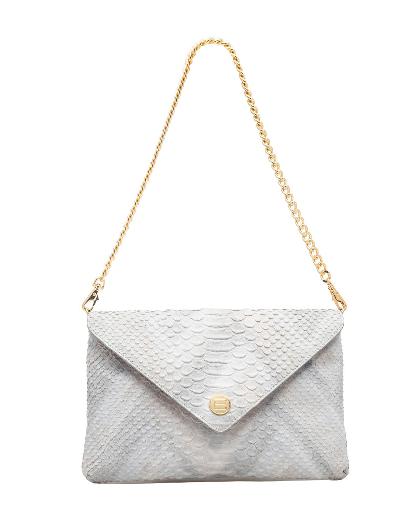 Elaine Turner- Bella Clutch- Opalescent Grey & Chevron Snake - Edit by Elaine Turner