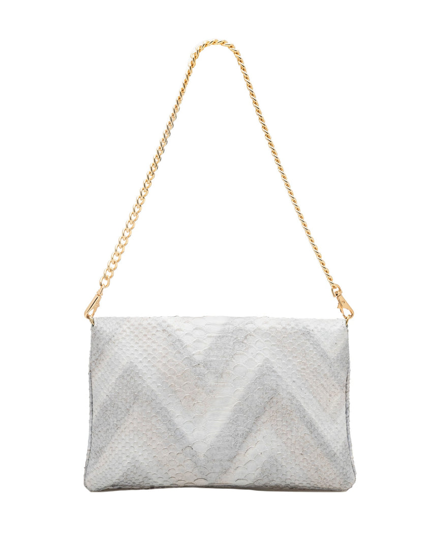 Elaine Turner- Bella Clutch- Opalescent Grey & Chevron Snake - Edit by Elaine Turner